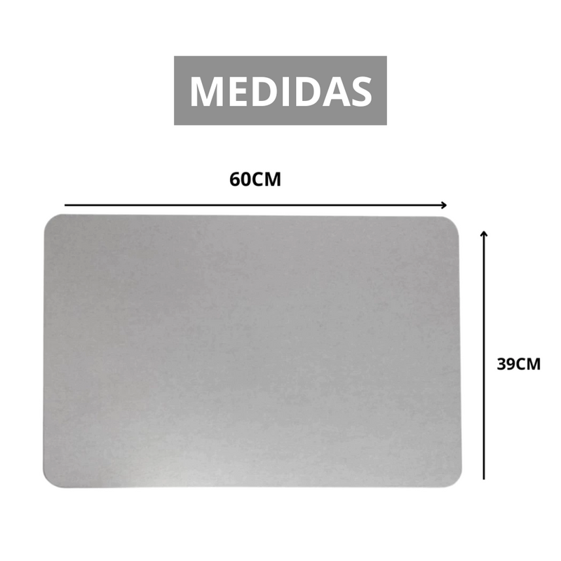 Tapete de Pedra Diatomita para Banheiro – Secagem Instantânea | 60cm x 39cm | Antiderrapante e Impermeável