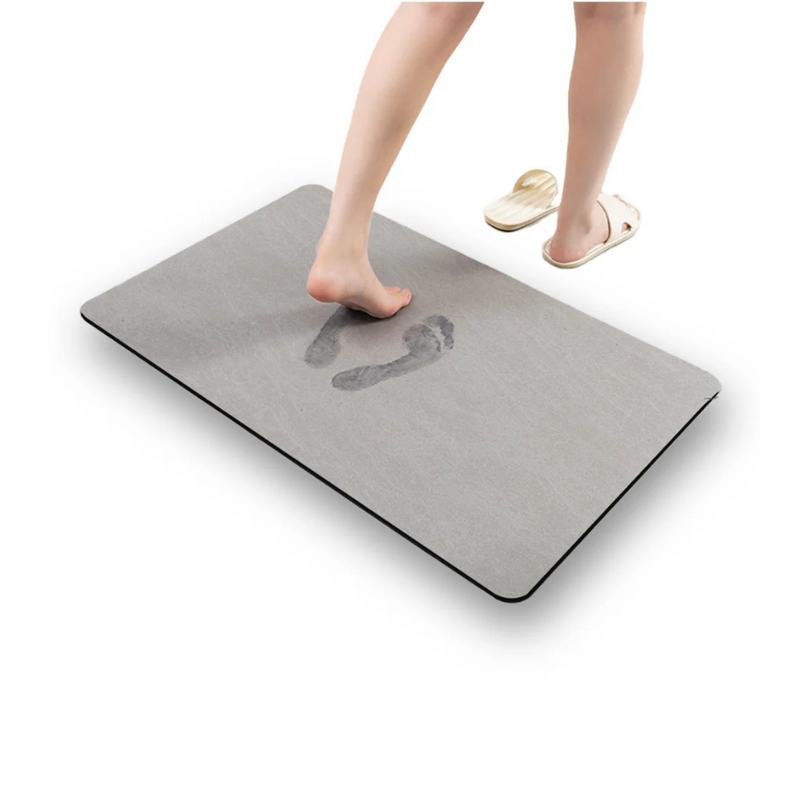 Tapete de Pedra Diatomita para Banheiro – Secagem Instantânea | 60cm x 39cm | Antiderrapante e Impermeável