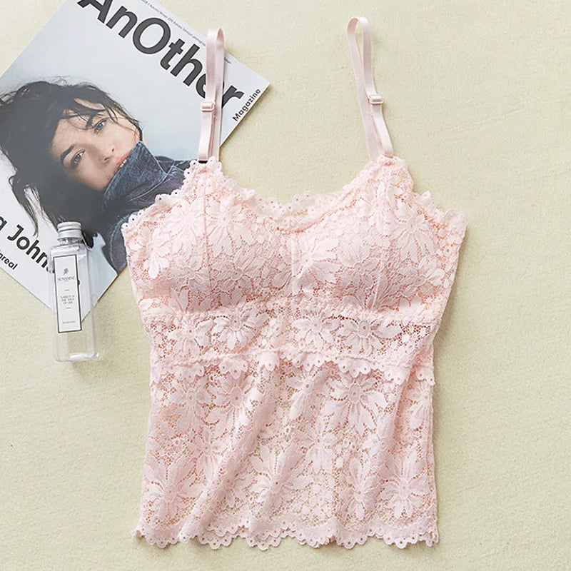 Top Bralette de Renda Floral – Sexy, Confortável e com Bojo Removível