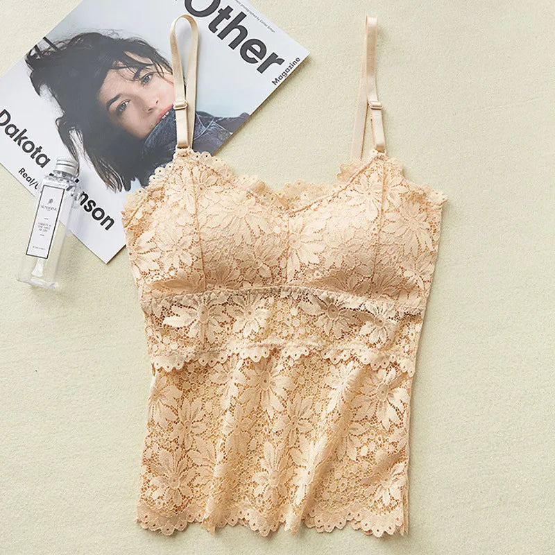 Top Bralette de Renda Floral – Sexy, Confortável e com Bojo Removível