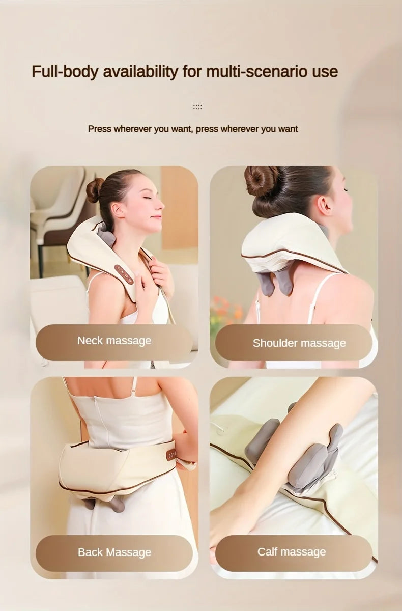 Massageador de Ombros e Pescoço Recarregável – Alívio e Relaxamento em Casa!