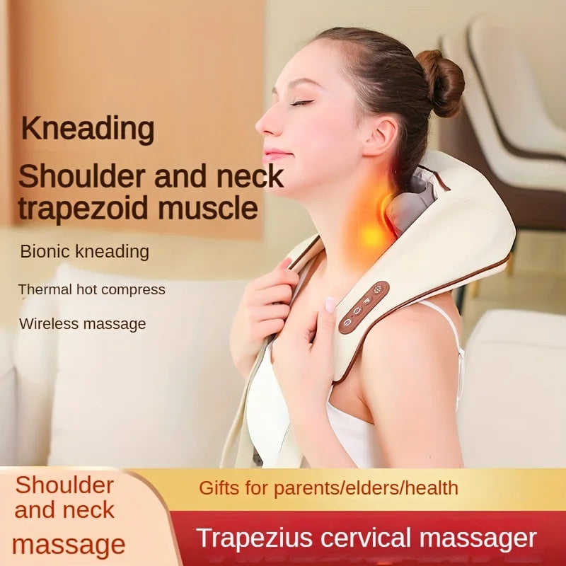 Massageador de Ombros e Pescoço Recarregável – Alívio e Relaxamento em Casa!