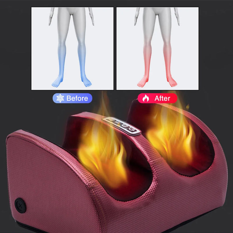 Massageador Elétrico para Pés com Aquecimento – Alívio e Relaxamento em Casa