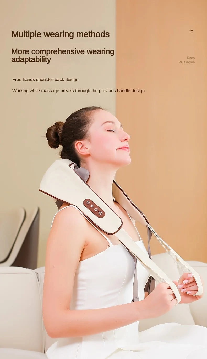 Massageador de Ombros e Pescoço Recarregável – Alívio e Relaxamento em Casa!
