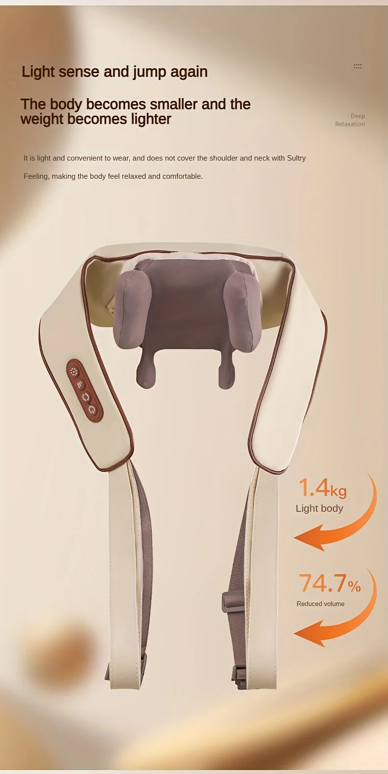 Massageador de Ombros e Pescoço Recarregável – Alívio e Relaxamento em Casa!