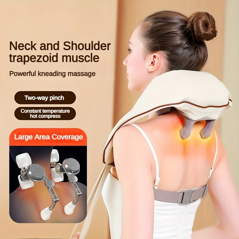 Massageador de Ombros e Pescoço Recarregável – Alívio e Relaxamento em Casa!
