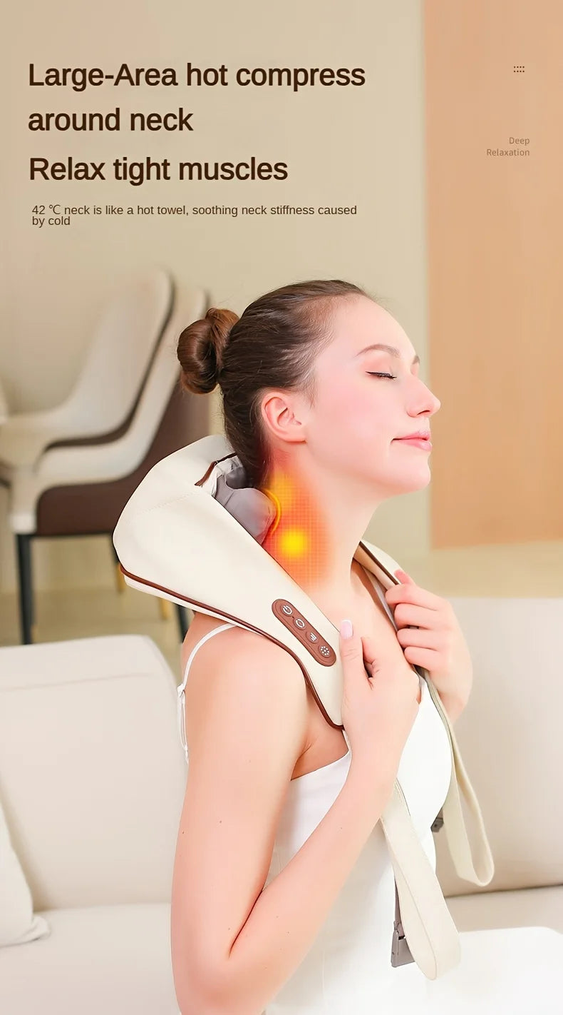 Massageador de Ombros e Pescoço Recarregável – Alívio e Relaxamento em Casa!