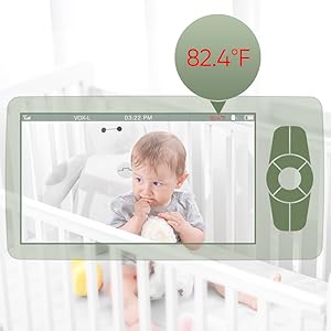 New 5 inch Video Baby Monitor with Camera and Audio, 4X Zoom, 22Hrs Battery, 1000ft Range 2-Way Audio Temperature Sensor Lullaby