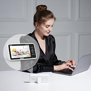 New 5 inch Video Baby Monitor with Camera and Audio, 4X Zoom, 22Hrs Battery, 1000ft Range 2-Way Audio Temperature Sensor Lullaby